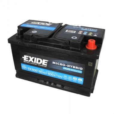 Аккумулятор лодочный тяговый Exide Micro-Hybrid AGM EK800, 80Ah